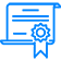 Ícone azul de Certificado