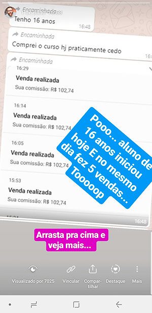 Depoimento de pessoa do FNO 3.0 agradecendo o Alex no Whatsapp