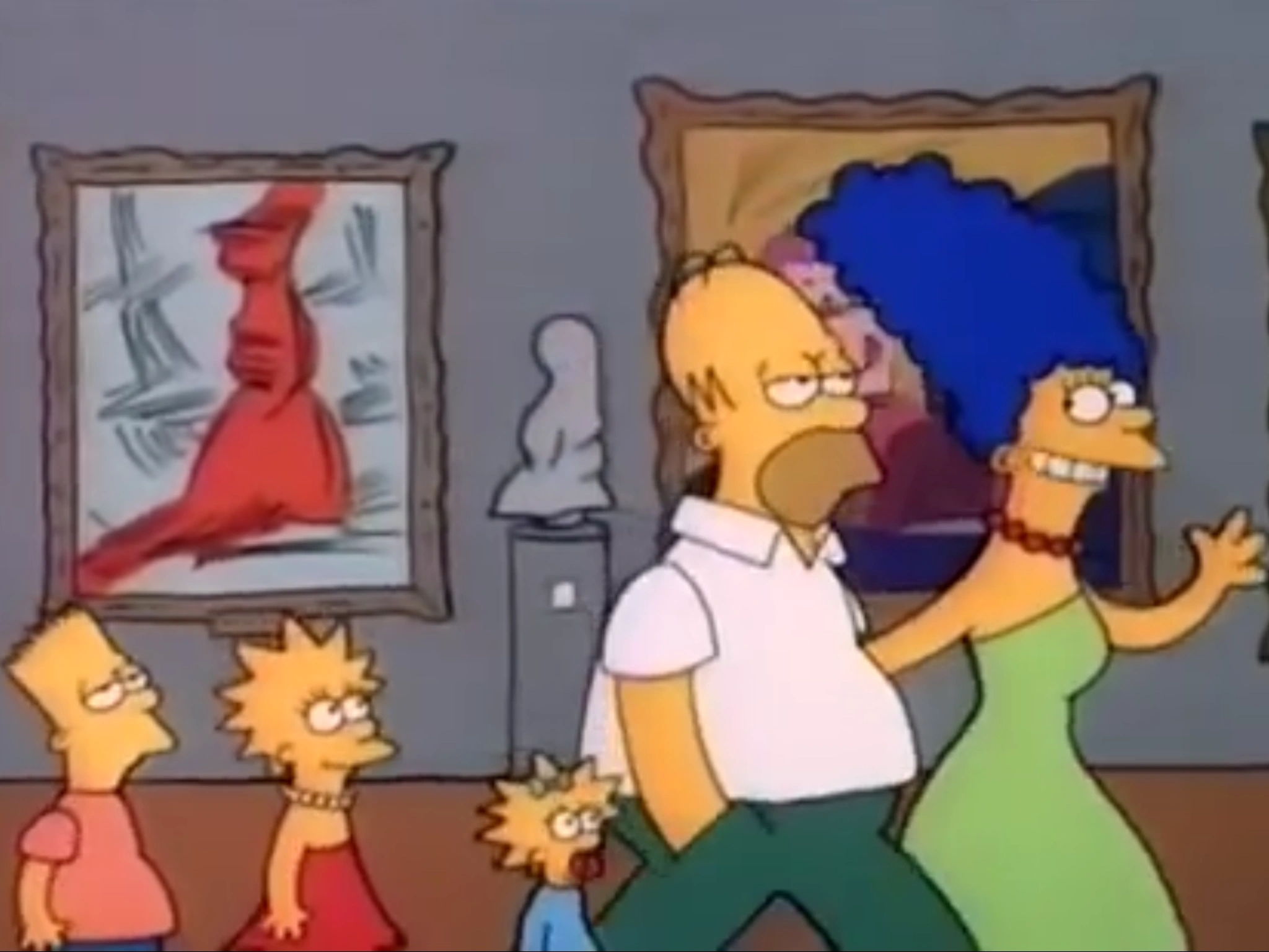 Cena de Museu de arte em Simpsons